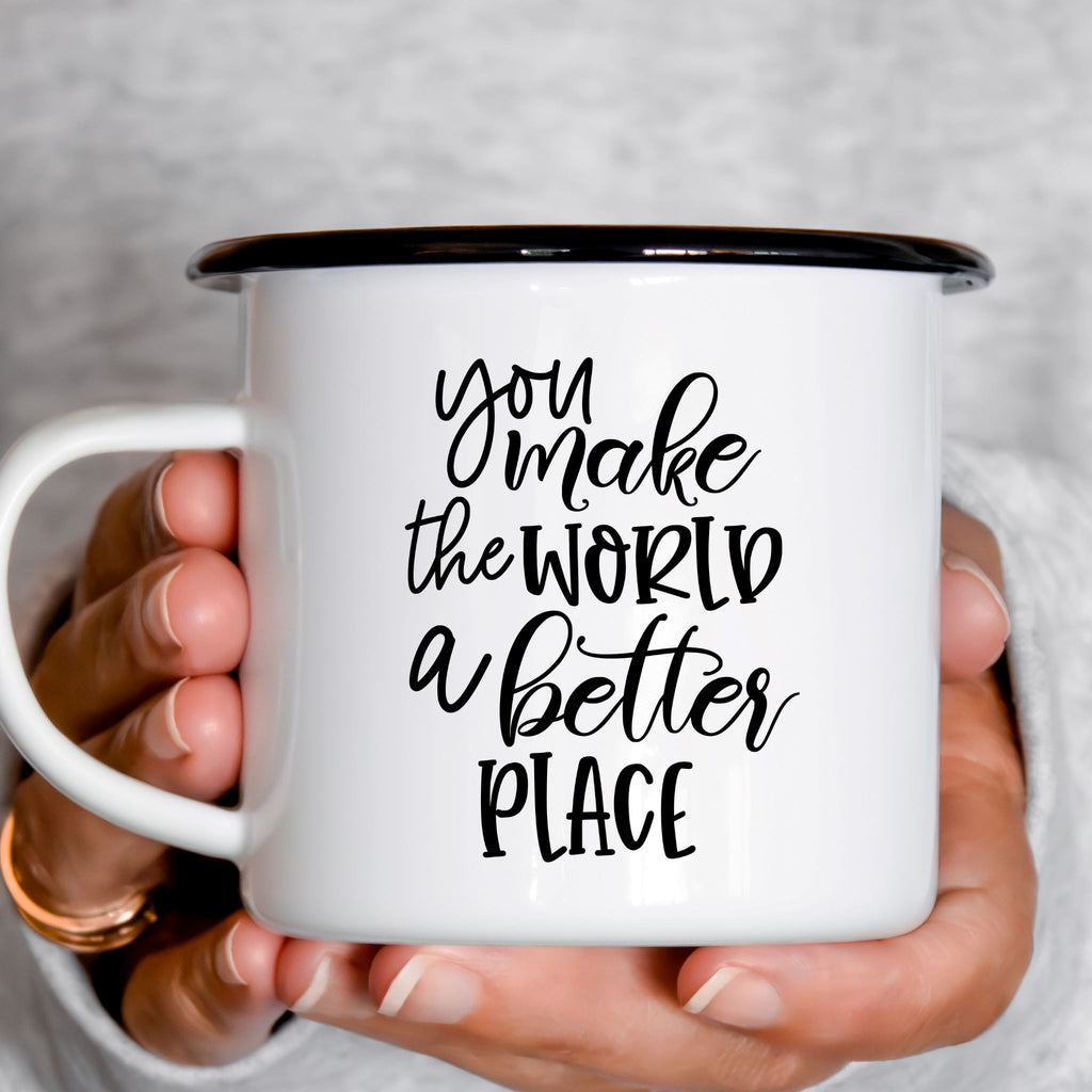 Emaille Tasse - Better Place White OneSize 