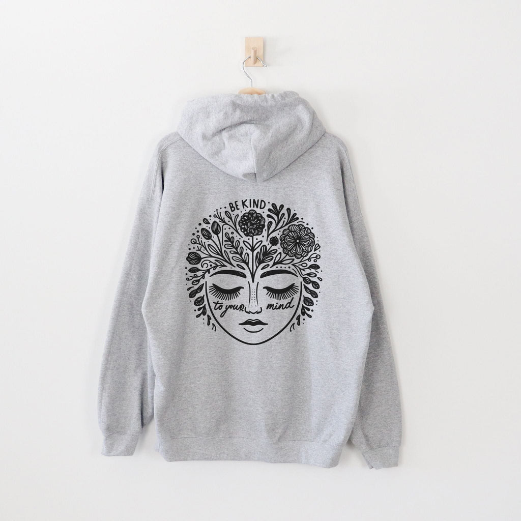 Hoodie "Be Kind To Your Mind" Heather Grey XS 