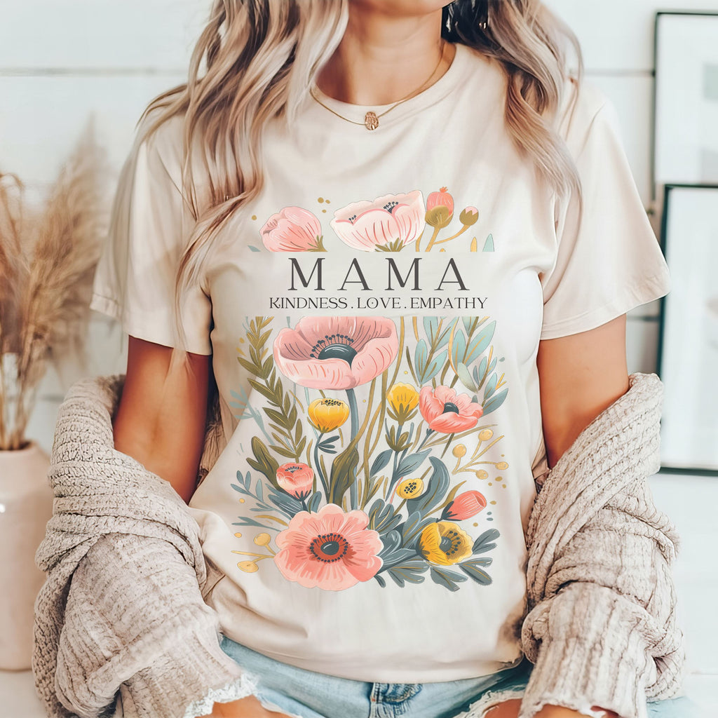 Mama T-Shirt - Kindness Love Empathy Vintage White XS 