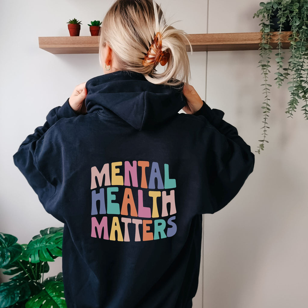 Schwarzer Hoodie "Mental Health Matters" Schwarz XS 